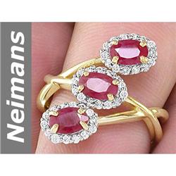 2.22 ct Ruby & Diamond Ring 14kt Gold