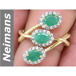 1.92 ct Emerald & Diamond Ring 14kt Gold