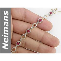 2.24 ct Ruby & Diamond Bracelet 14kt Gold