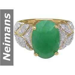 7.86 ct Emerald & Diamond Ring 14kt Gold