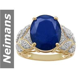 10.36 ct Sapphire & Diamond Ring 14kt Gold