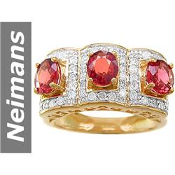 3.22 ct Songea Sapphire & Diamond Ring 14kt Gold