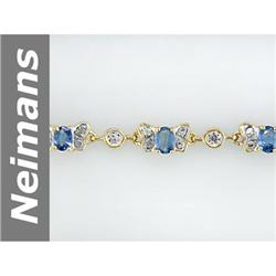 3.37 ct Sapphire & Diamond Bracelet 14kt Gold