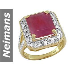 6.35 ct Ruby & Diamond Ring 14kt Gold