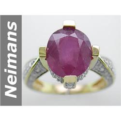 Vintage 6.41 ct Ruby & Diamond Ring 14kt Gold $1 NR