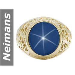 9.50 ct Star Sapphire Gents Ring 14kt Gold