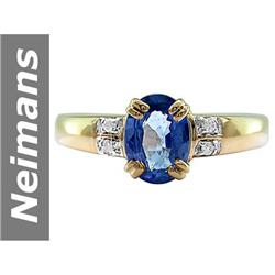 1.44 ct Ceylon Sapphire & Diamond Ring 14kt Gold