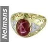 Image 1 : 7.4 ct Star Ruby & Diamond Gents Ring 14kt Gold