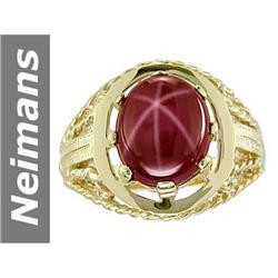 7 ct Star Ruby Ring 14kt Gold