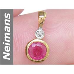 0.51 ct Ruby & Diamond Pendant 14kt Gold