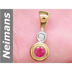 0.11 ct Ruby & Diamond Pendant 14kt Gold