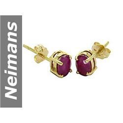1.2 ct Ruby Earrings 14kt Gold