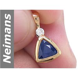 0.71 ct Sapphire & Diamond Pendant 14kt Gold