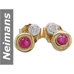 0.27 ct Ruby & Diamond Earrings 14kt Gold