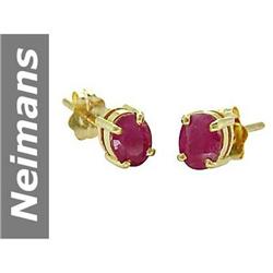 1 ct Ruby Earrings 14kt Gold