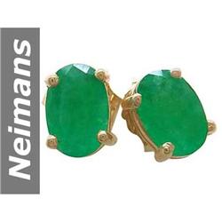 1 ct Emerald Earrings 14kt Gold