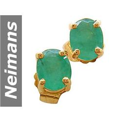0.9 ct Emerald Earrings 14kt Gold
