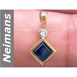 0.41 ct Sapphire & Diamond Pendant 14kt Gold