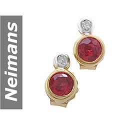 0.59 ct Songea Sapphire & Diamond Earrings 14kt Gold