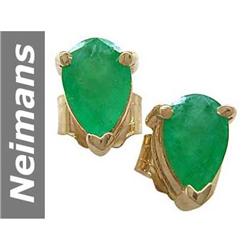 0.8 ct Emerald Earrings 14kt Gold
