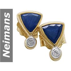0.53 ct Sapphire & Diamond Earrings 14kt Gold