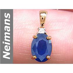 0.96 ct Sapphire & Diamond Pendant 14kt Gold