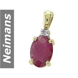 0.96 ct Ruby & Diamond Pendant 14kt Gold