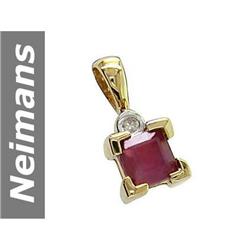 0.41 ct Ruby & Diamond Pendant 14kt Gold