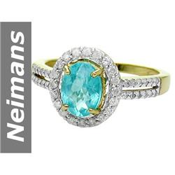 1.52 ct Apatite & Diamond Ring 14kt Gold