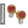 Image 1 : 0.59 ct Ruby & Diamond Earrings 14kt Gold