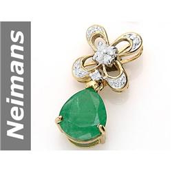 2.39 ct Emerald & Diamond Pendant 14kt Gold