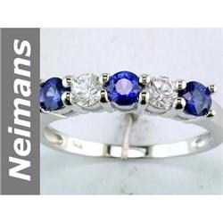 1.34 ct Blue, White Sapphire Ring 14kt Gold