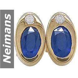 0.93 ct Sapphire & Diamond Earrings 14kt Gold