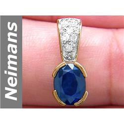 1.57 ct Sapphire & Diamond Pendant 14kt Gold