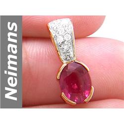 1.57 ct Ruby & Diamond Pendant 14kt Gold