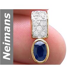 0.7 ct Sapphire & Diamond Pendant 14kt Gold
