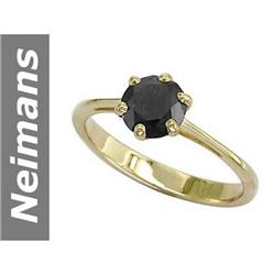 $1 No Reserve 1.25 ct  Rare Black Diamond Ring 14kt Gold New
