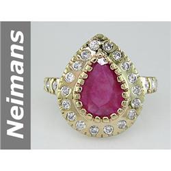 Incredible 3.1 ct Ruby & Diamond Ring 14kt Gold $1NR