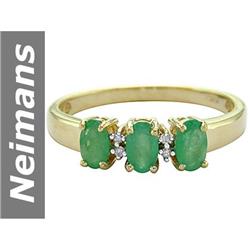 1.22 ct Emerald & Diamond Ring 14kt Gold