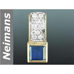 0.6 ct Sapphire & Diamond Pendant 14kt Gold