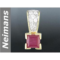 1.00 ct Ruby & Diamond Pendant 14kt Gold