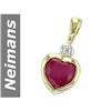 Image 1 : .75 ct Ruby & Diamond Pendant 14kt Gold