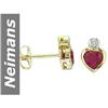 Image 1 : 0.75 ct Ruby & Diamond Earrings 14kt Gold