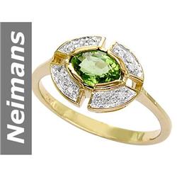 0.94 ct Green Apatite & Diamond Ring 14kt Gold