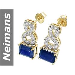 2.36 ct Sapphire & Diamond Earrings 14kt Gold