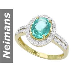 2.17 ct Apatite & Diamond Ring 14kt Gold