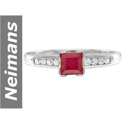 0.57 ct Ruby & Diamond Ring 14kt Gold