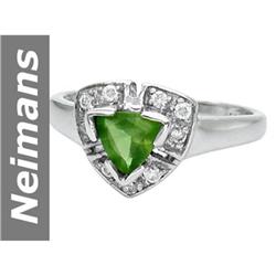 1.06 ct Green Apatite & Diamond Ring 14kt Gold