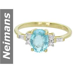 1.36 ct Apatite & Diamond Ring 14kt Gold