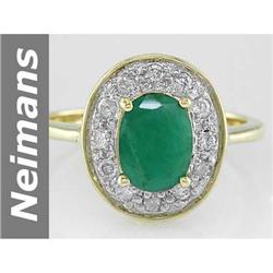 Vintage 1.50 ct Emerald & Diamond Ring 14kt Gold $1NR